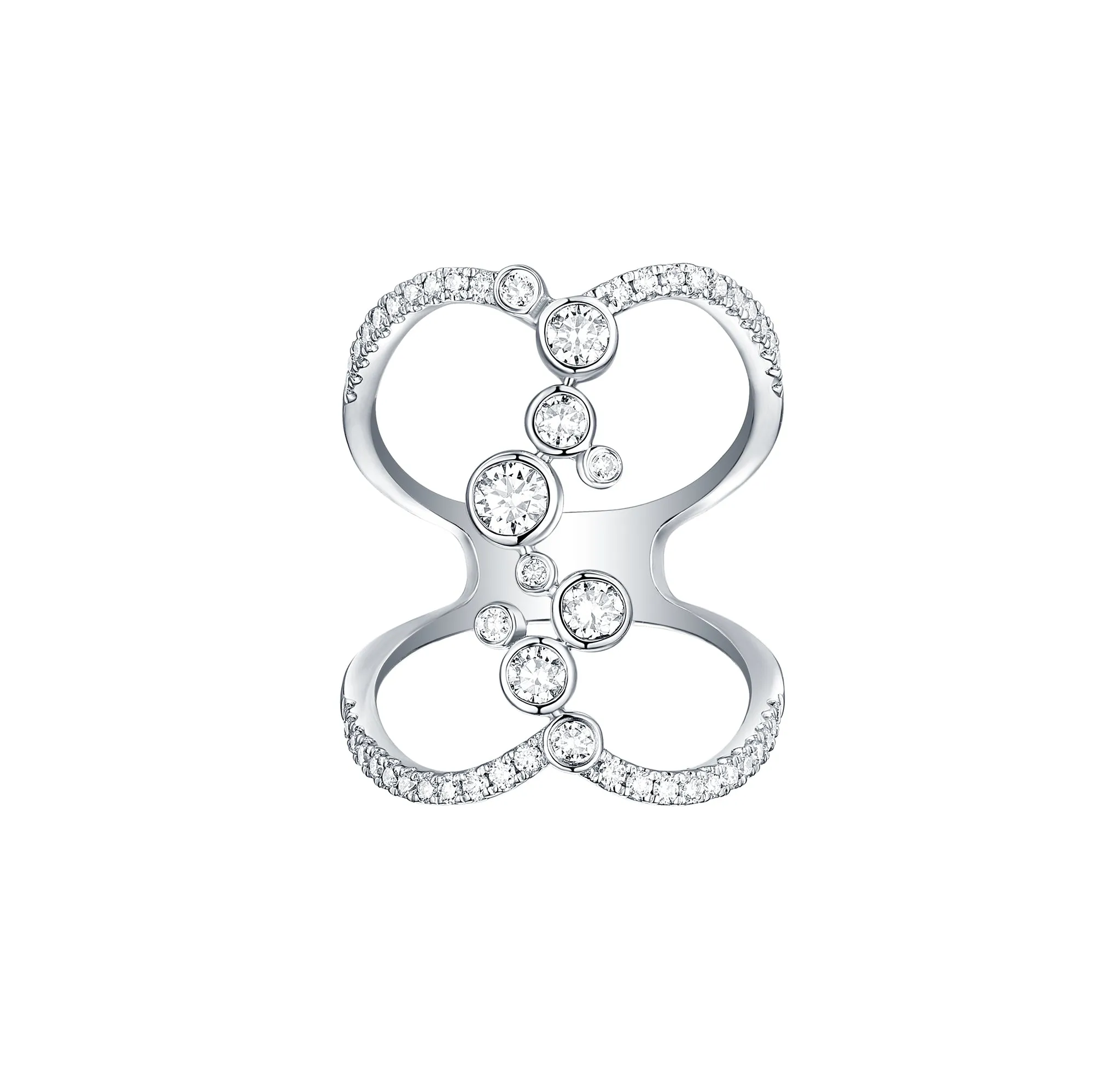 Bubbly 0.98ct Lab Grown Diamonds Ring <br> R-00315WHT