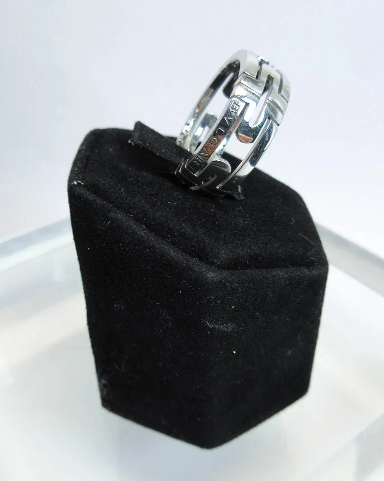 BVLGARI 18 Karat White Gold Ring Size 6 1/2