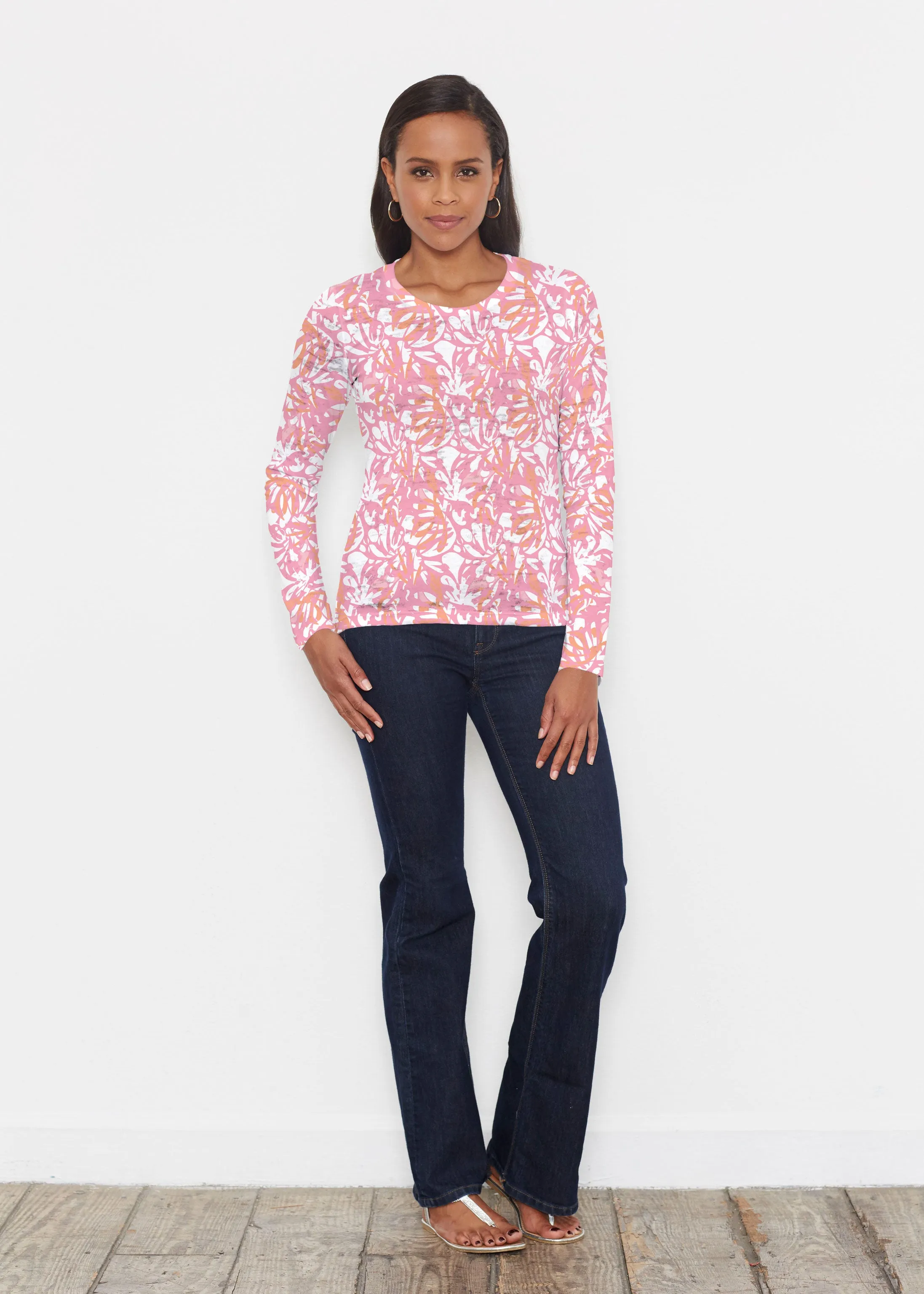 Camouflage Dots Pink (7912) ~ Signature Long Sleeve Crew Shirt
