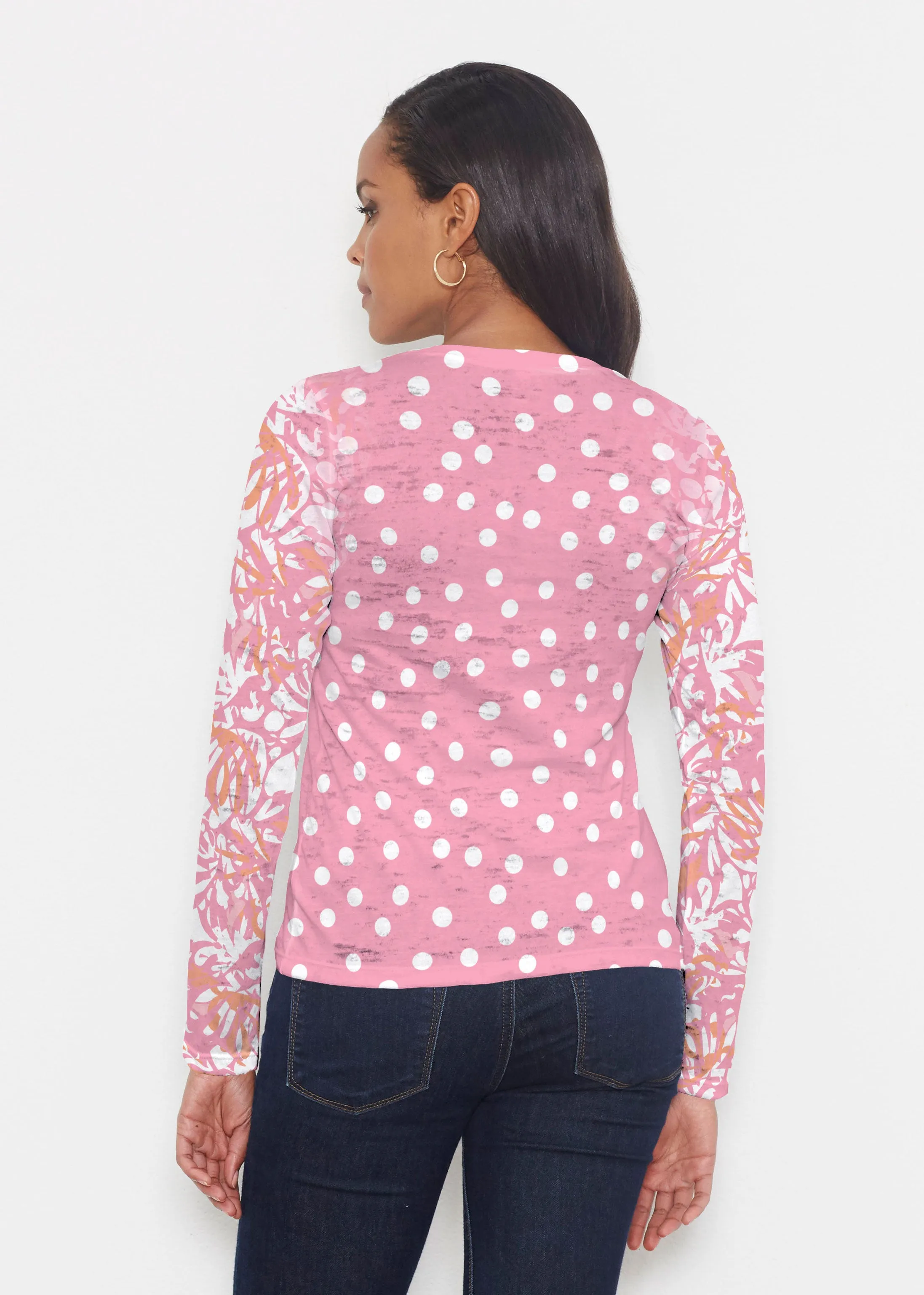 Camouflage Dots Pink (7912) ~ Signature Long Sleeve Crew Shirt