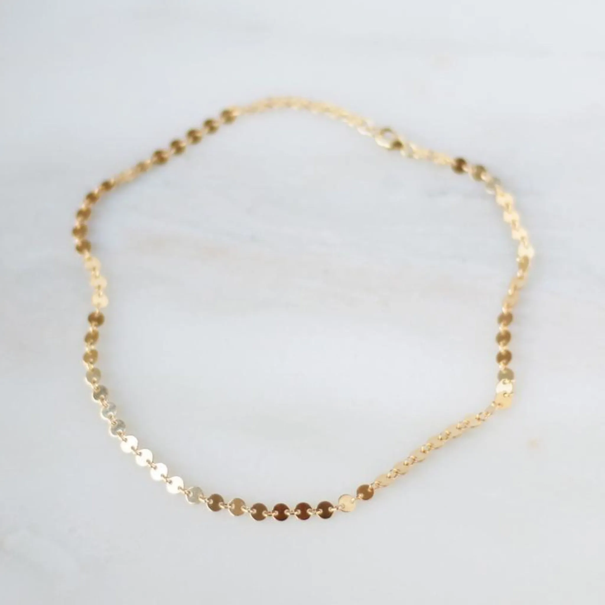 Circle Sequins Layering Necklace - Sterling or Gold