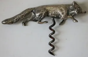 Corkscrew Fox Form Chrome Handle Vintage