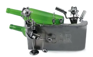 (D) Wine Bottle Holder, Couple at The Bar, Bar Counter Decoration