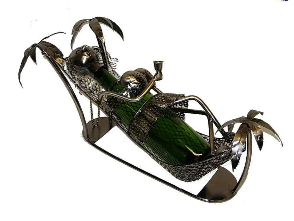 (D) Wine Bottle Holder, Girl Resting, Bar Decoration, Gift for Girlfriend