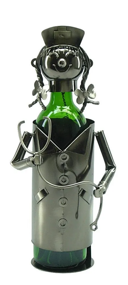 (D) Wine Bottle Holder, Nurse, Bar Counter Decoration, Gift for Doctor