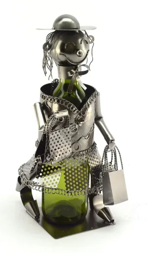 (D) Wine Bottle Holder, Shopping Lady, Bar Counter Decoration