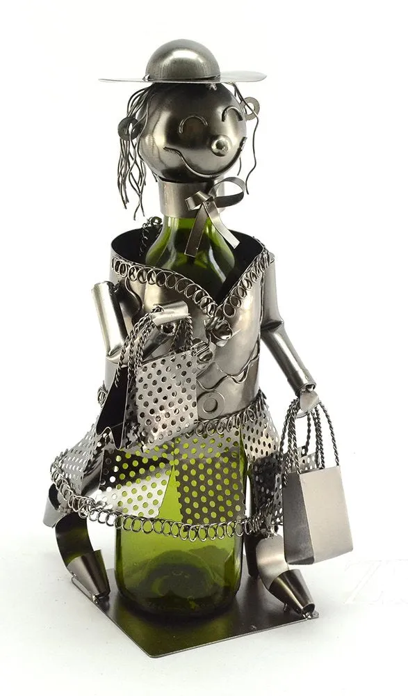 (D) Wine Bottle Holder, Shopping Lady, Bar Counter Decoration