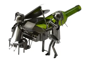 (D) Wine Bottle Holder, Singer by Piano, Bar Counter Decoration