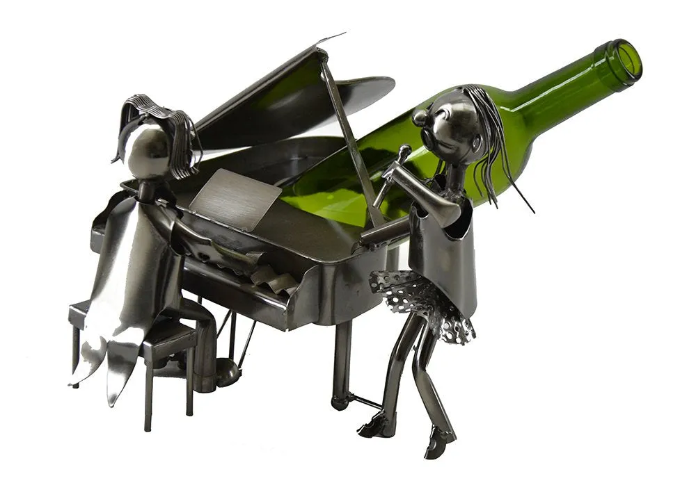 (D) Wine Bottle Holder, Singer by Piano, Bar Counter Decoration