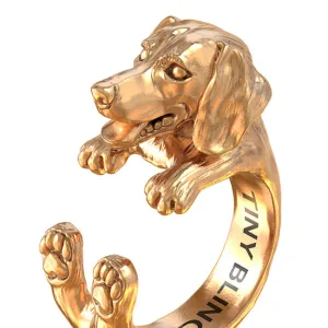 Dachshund Jewelry Cuddle Wrap Ring