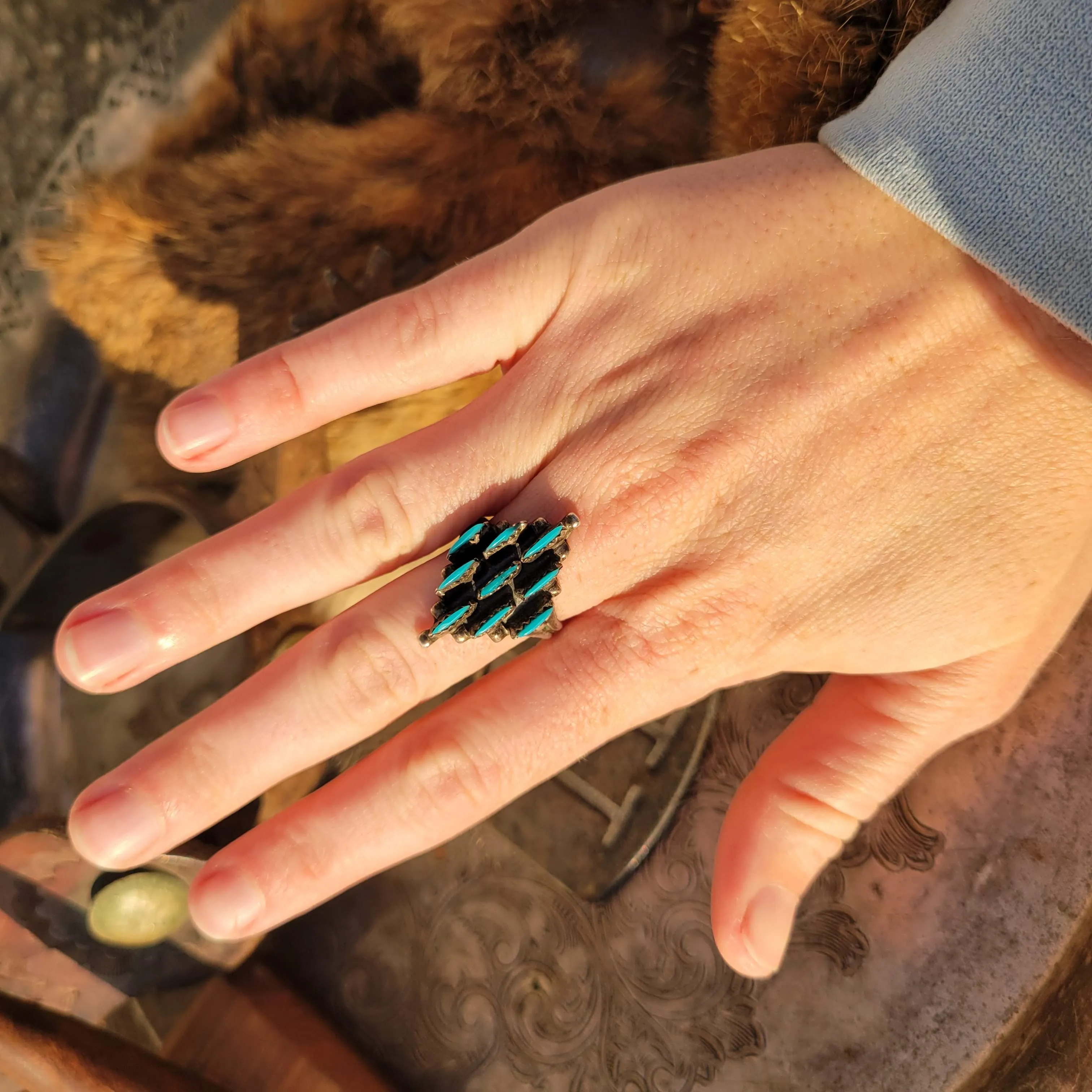 Diamond Needlepoint Ring - Sz 8.75