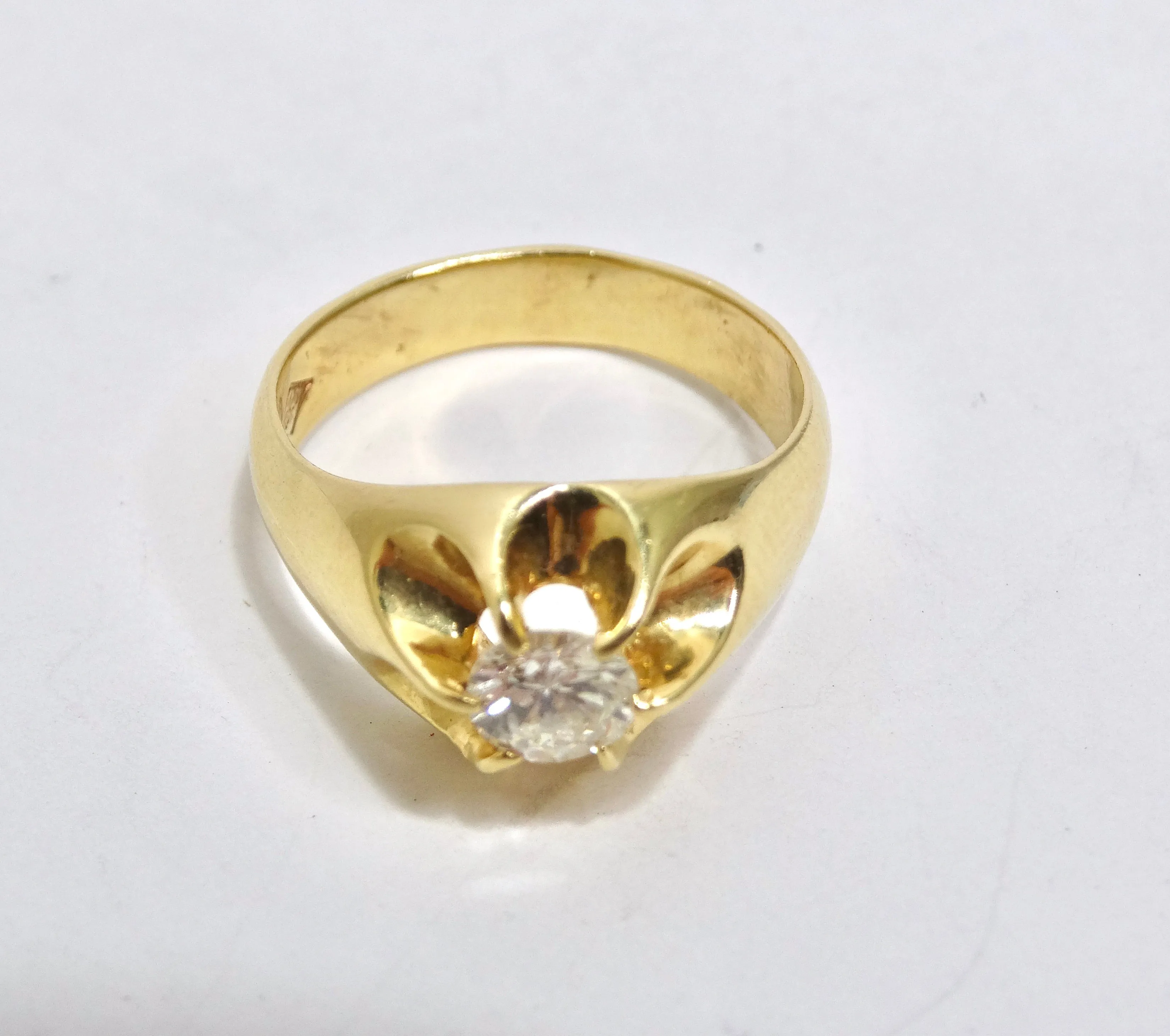 Diamond Solitaire 14k Yellow Gold Ring