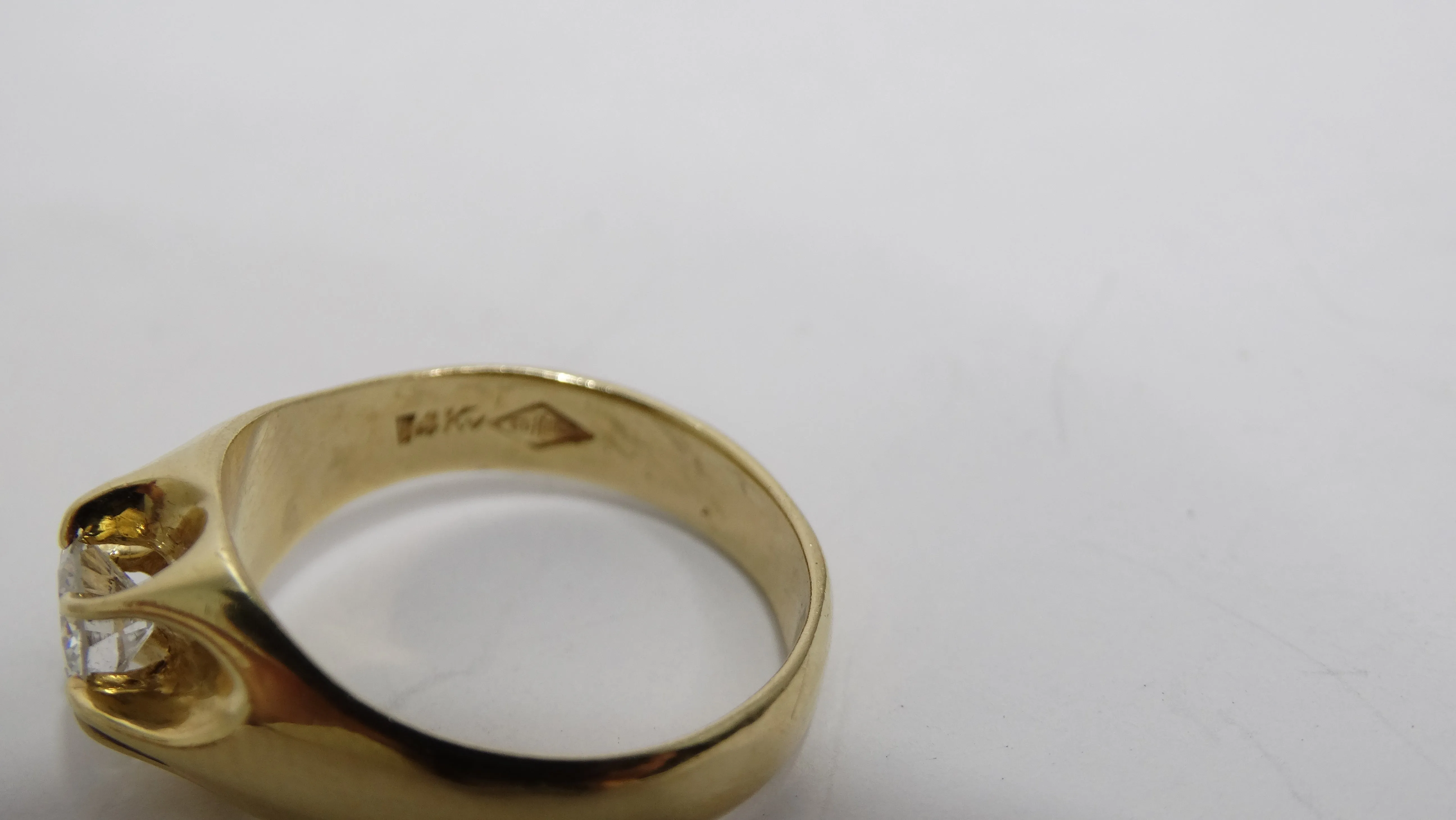 Diamond Solitaire 14k Yellow Gold Ring