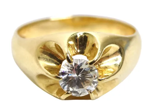 Diamond Solitaire 14k Yellow Gold Ring