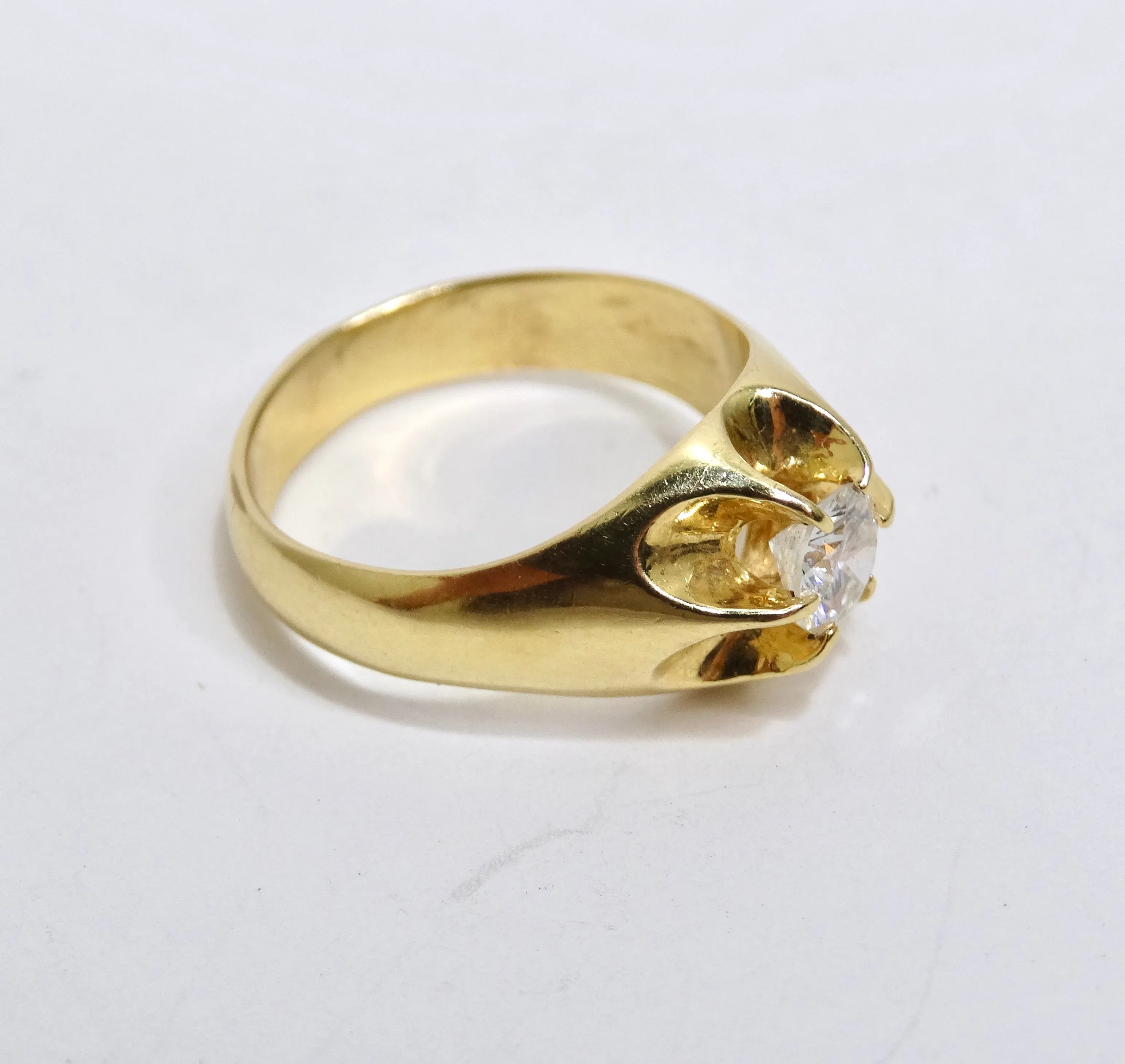 Diamond Solitaire 14k Yellow Gold Ring