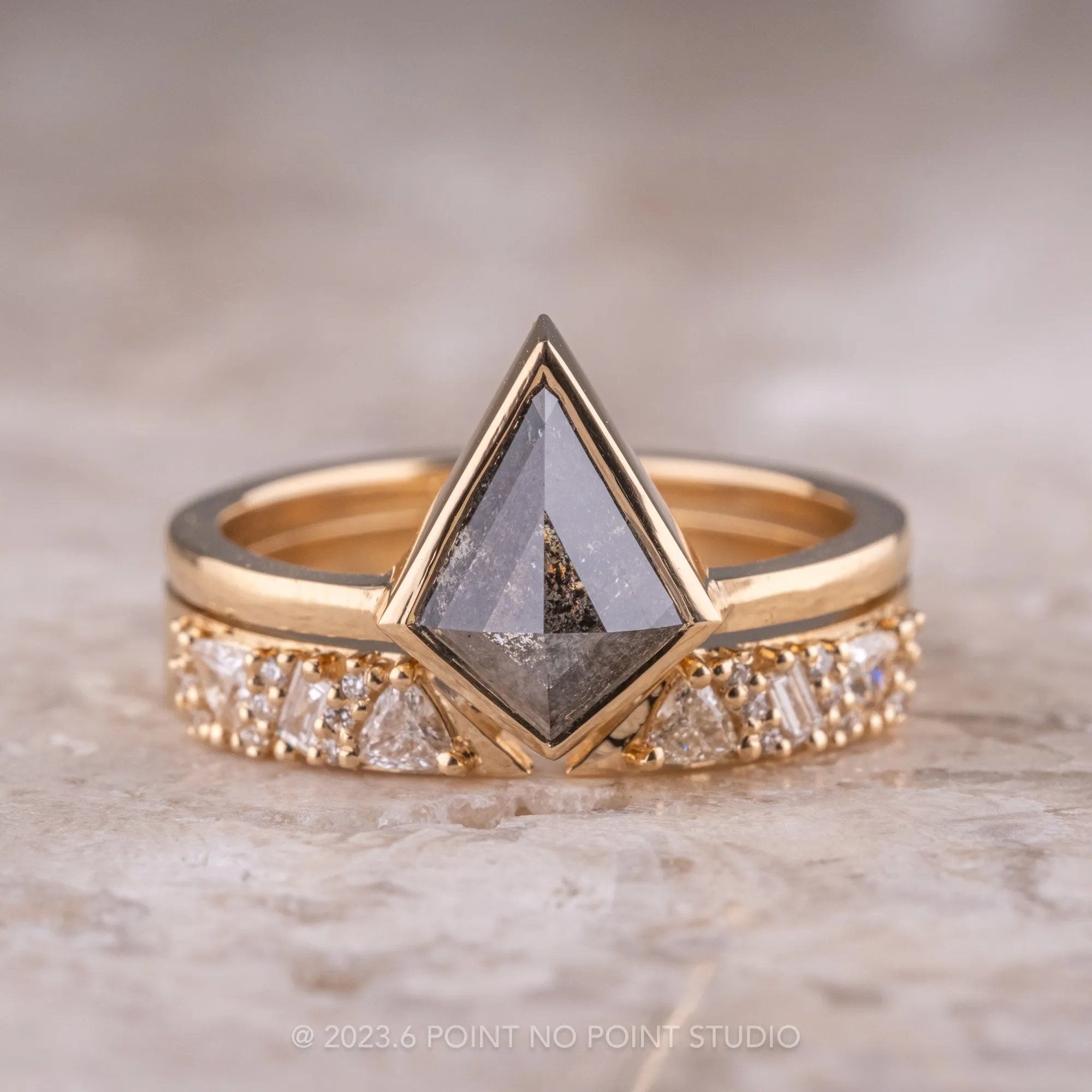 Diamond Wedding Cuff, Stardust Setting, 14K Yellow Gold