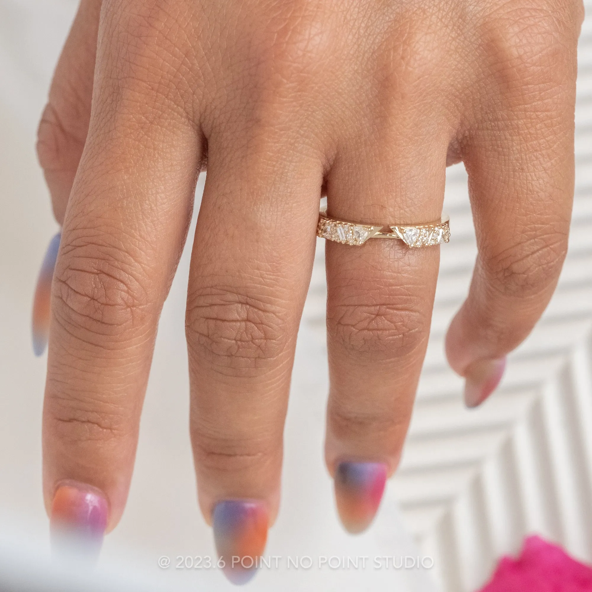 Diamond Wedding Cuff, Stardust Setting, 14K Yellow Gold