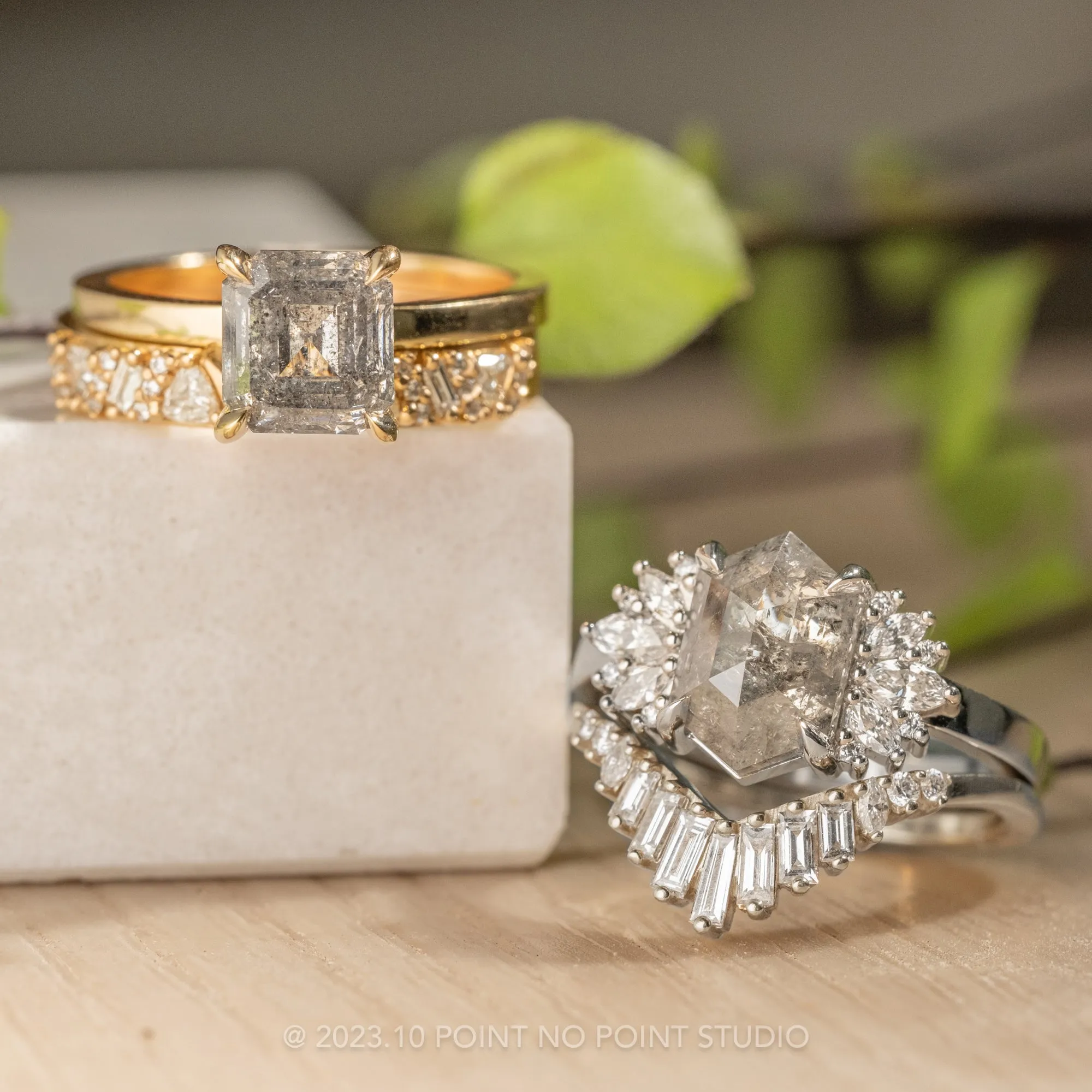 Diamond Wedding Cuff, Stardust Setting, 14K Yellow Gold