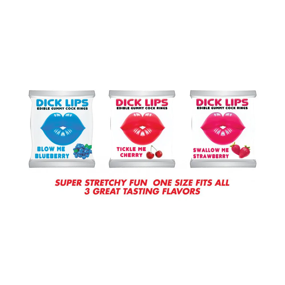 Dick Lips Edible Gummy Rings 21pc disp.
