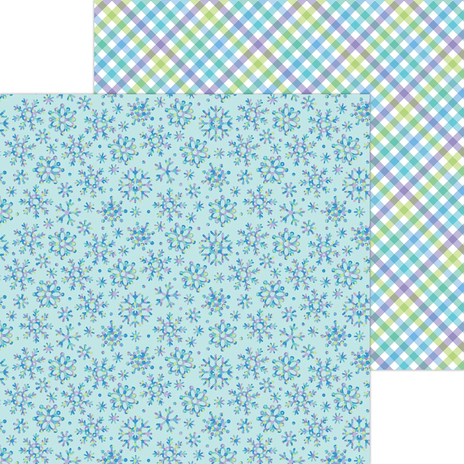 Doodlebug - Snow Much Fun - 12x12 Single Sheets - Ice Crystals  / 8388