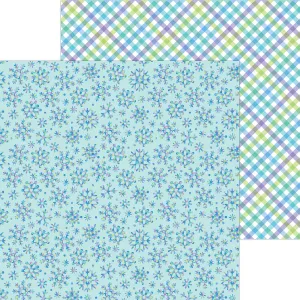 Doodlebug - Snow Much Fun - 12x12 Single Sheets - Ice Crystals  / 8388