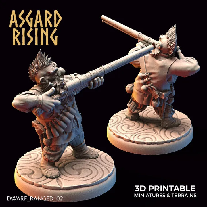 Dwarf Ranged: Dwarves in Clothes with Firearms