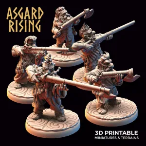 Dwarf Ranged: Dwarves in Clothes with Firearms