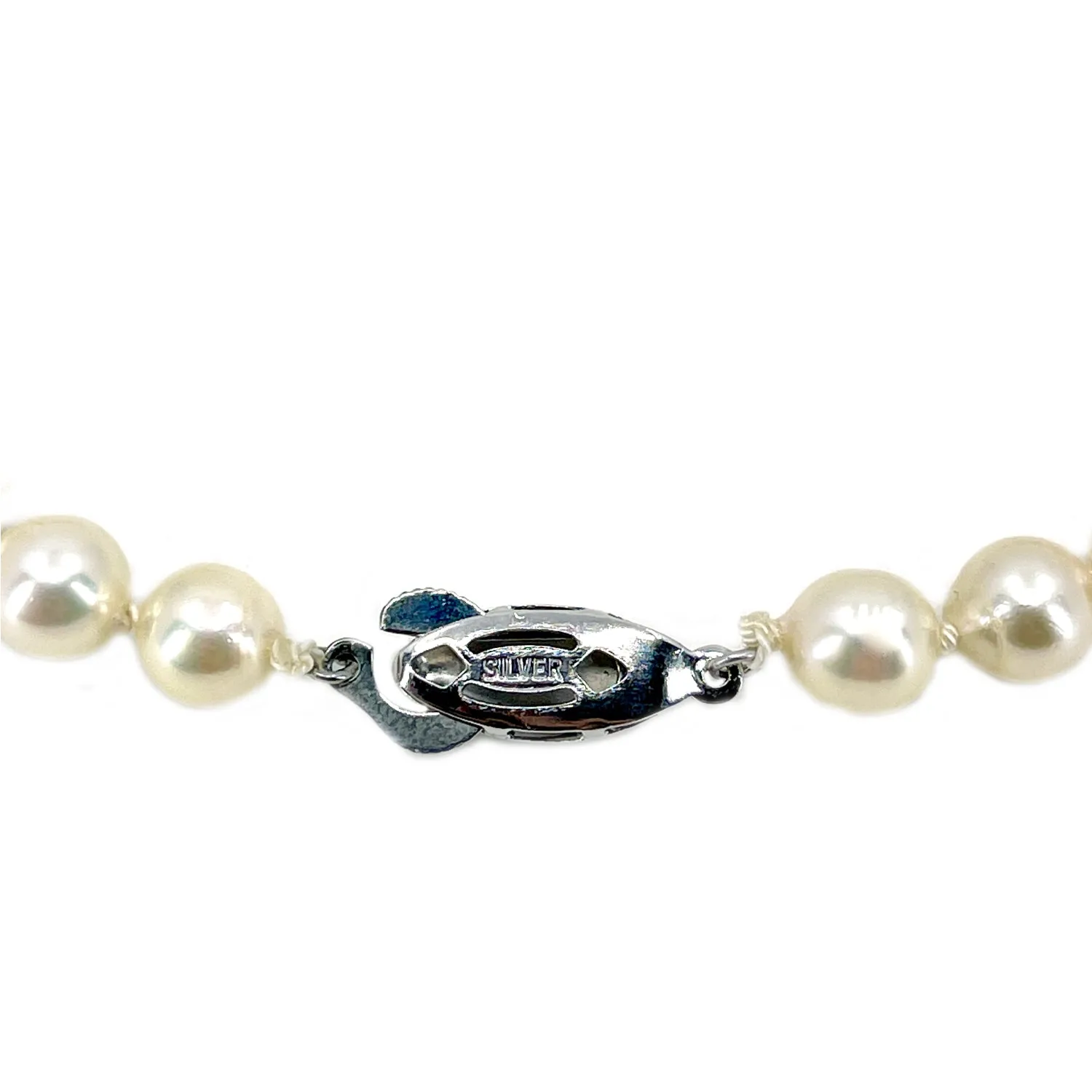 Engraved Baroque Vintage Japanese Saltwater Akoya Cultured Pearl Bracelet- Sterling Silver