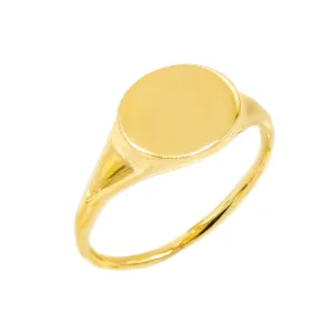 Engraved Pinky Signet Ring 14K
