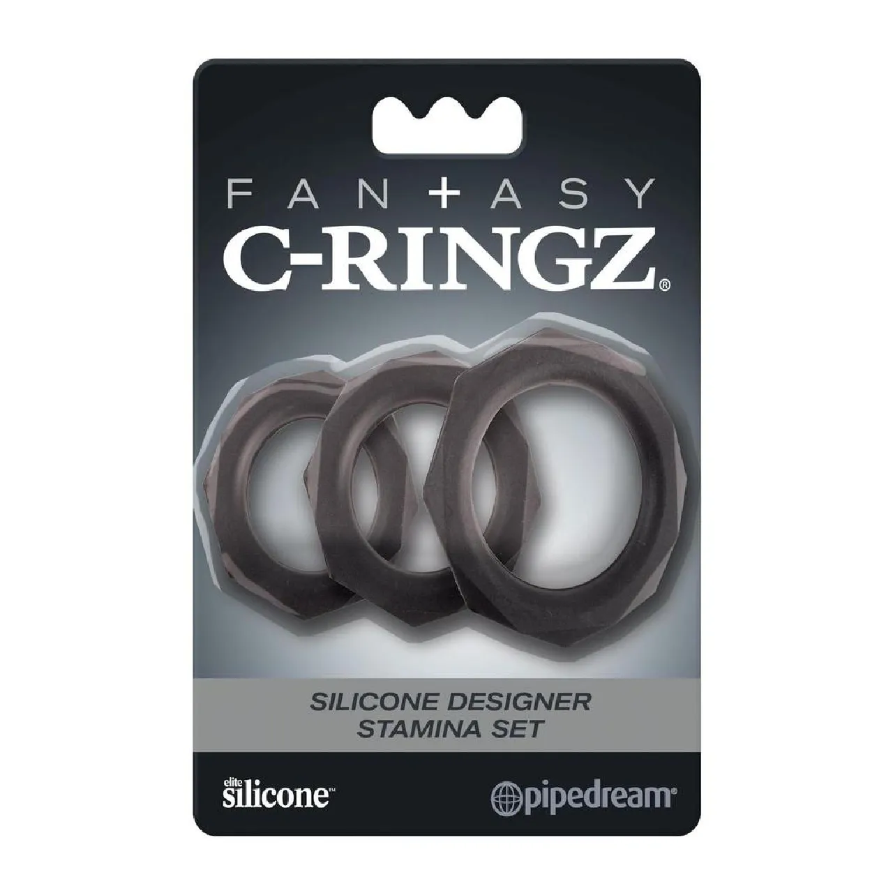 Fantasy C-Ringz Silicone Designer Stamina Cock Ring Set - Black