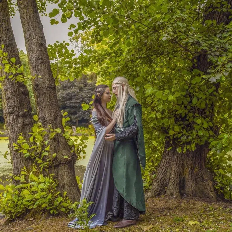 Fantasy Legolas Male Elven jacquard costume