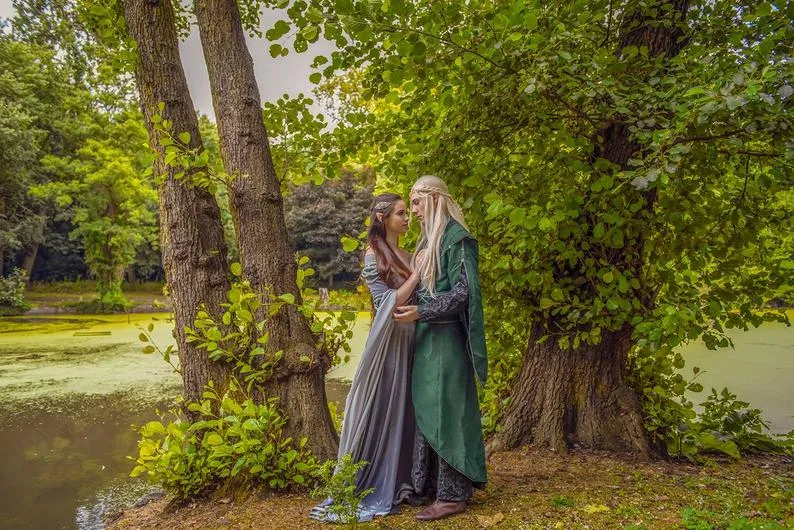 Fantasy Legolas Male Elven jacquard costume