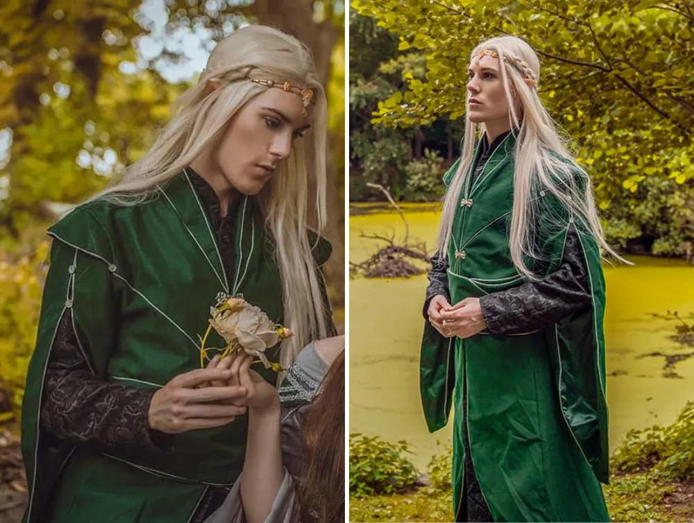 Fantasy Legolas Male Elven jacquard costume