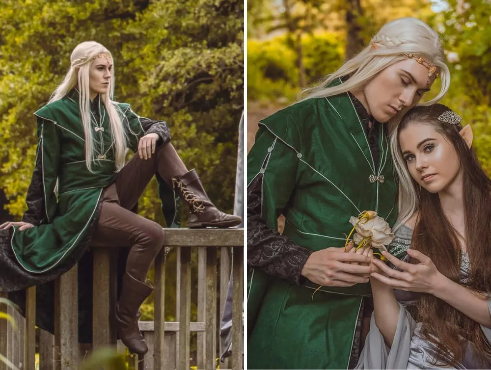 Fantasy Legolas Male Elven jacquard costume