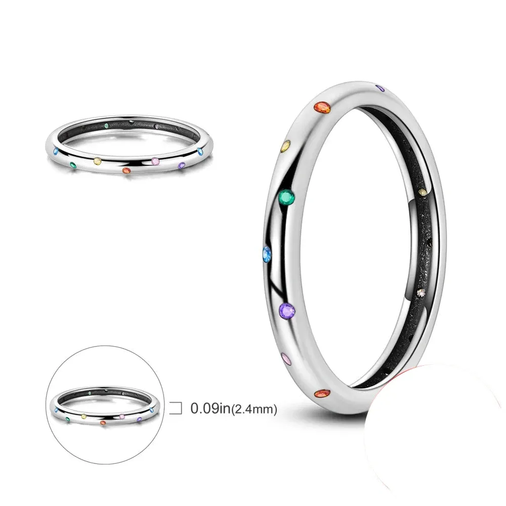 Fine Rainbow Gem Band Ring