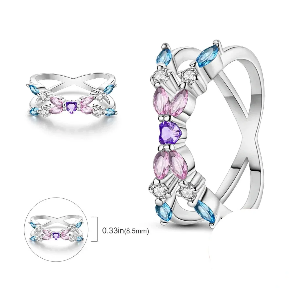 Fine Rainbow Gem Band Ring