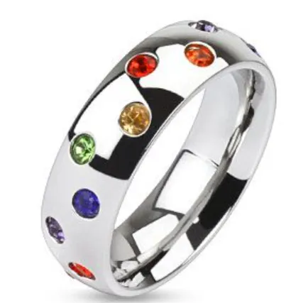 Fine Rainbow Gem Band Ring