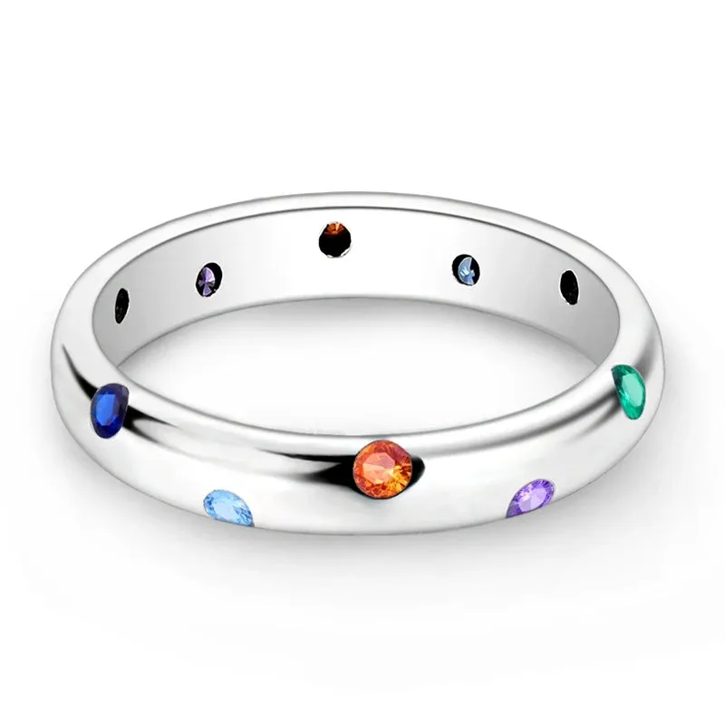 Fine Rainbow Gem Band Ring