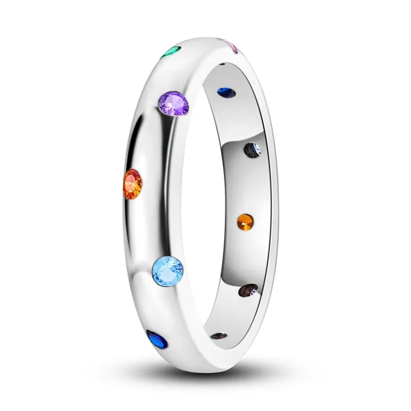 Fine Rainbow Gem Band Ring