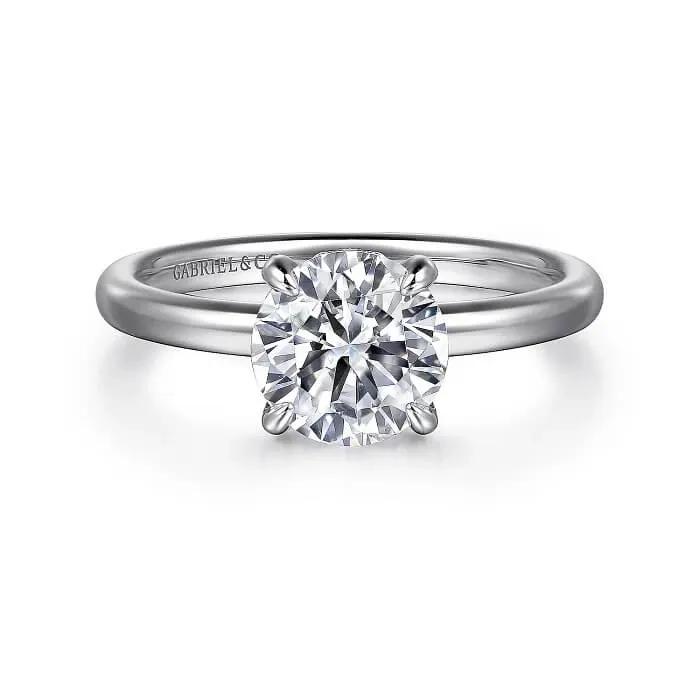 Gabriel 14K White Gold Round Diamond Engagement Ring ER16138R6W44JJ
