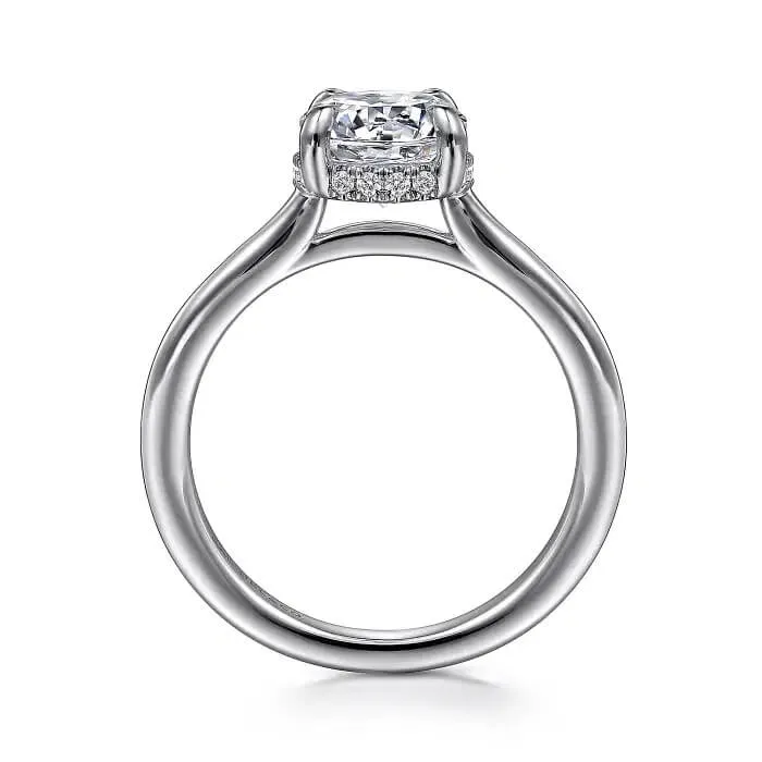 Gabriel 14K White Gold Round Halo Diamond Engagement Ring ER16340R6W44JJ