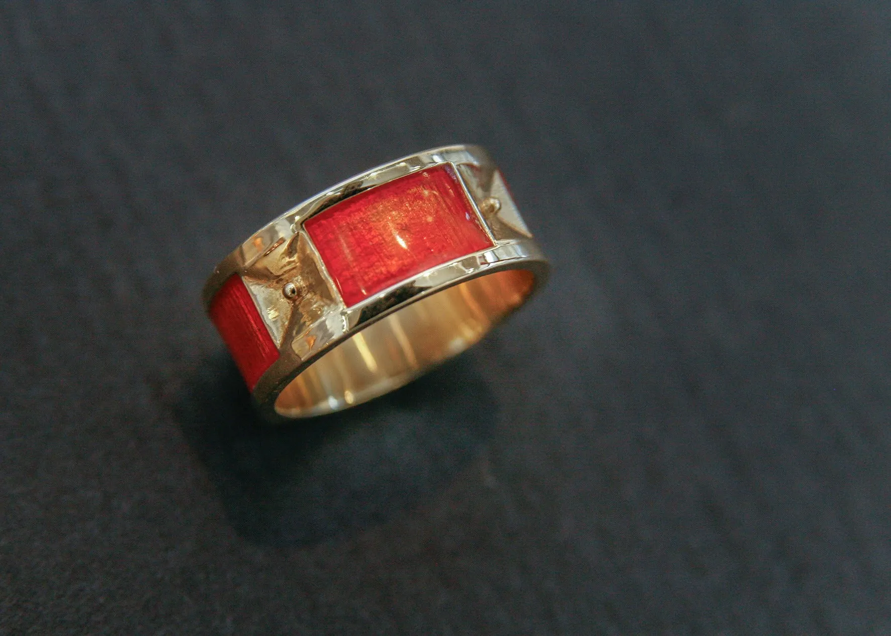 Gold and Enamel Rings