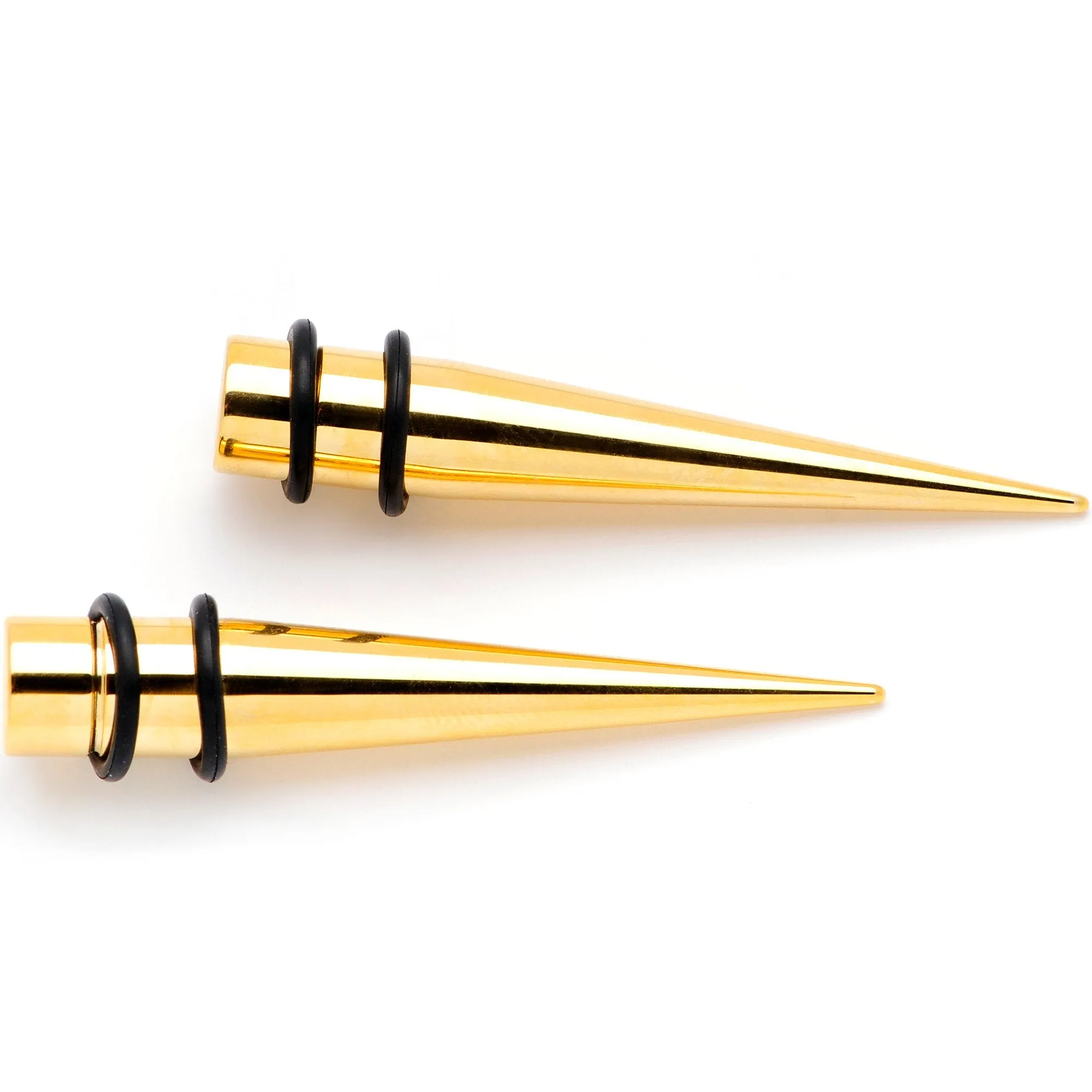 Gold Tone Anodized Straight Taper Set Available in Sizes  12 Gauge to 00 Gauge