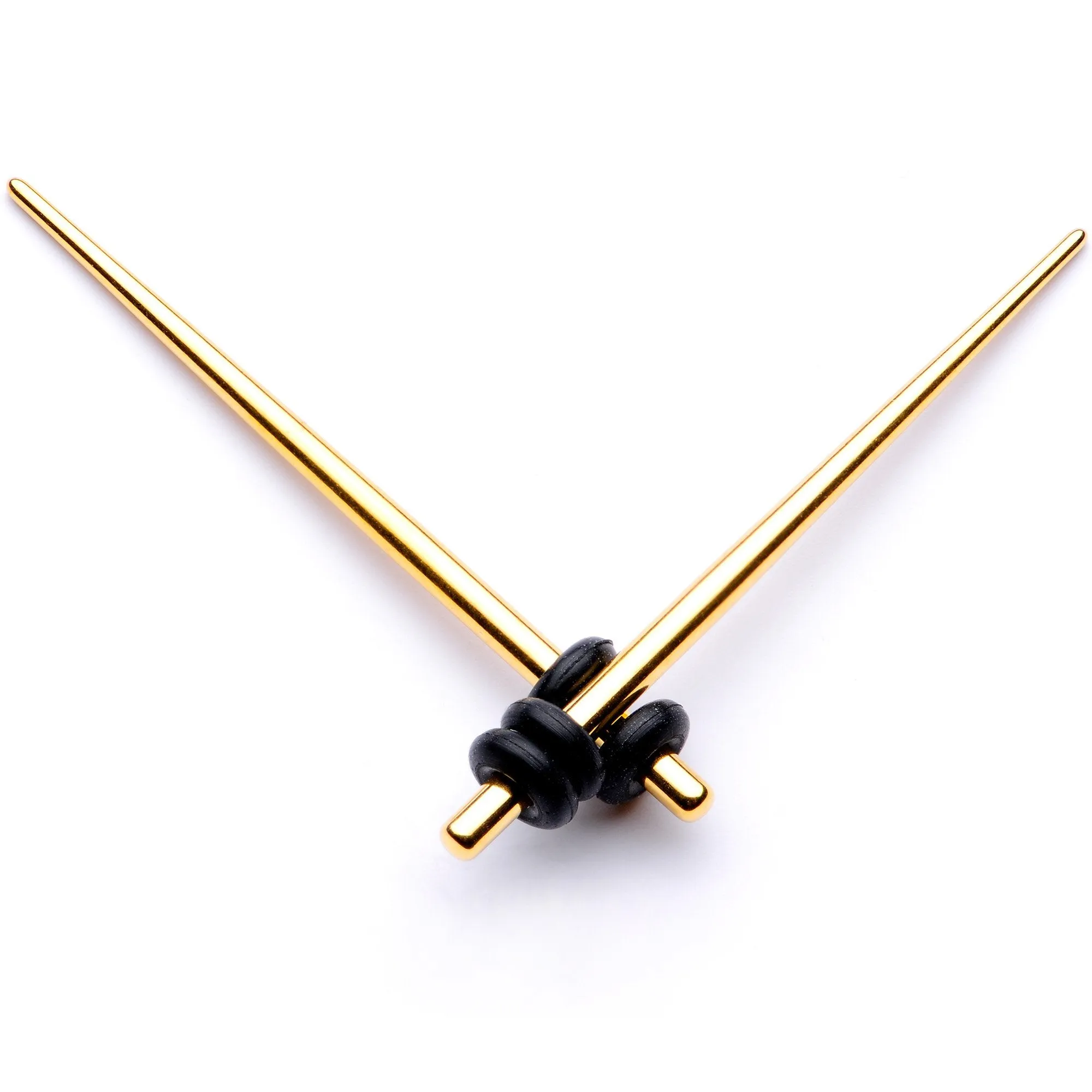Gold Tone Anodized Straight Taper Set Available in Sizes  12 Gauge to 00 Gauge