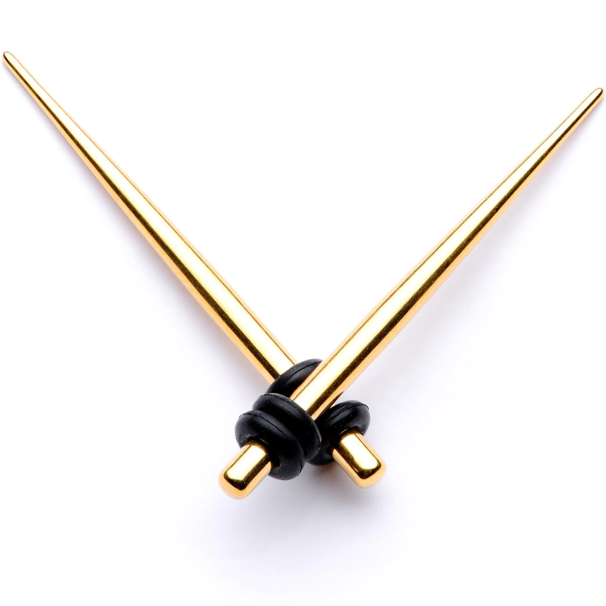 Gold Tone Anodized Straight Taper Set Available in Sizes  12 Gauge to 00 Gauge