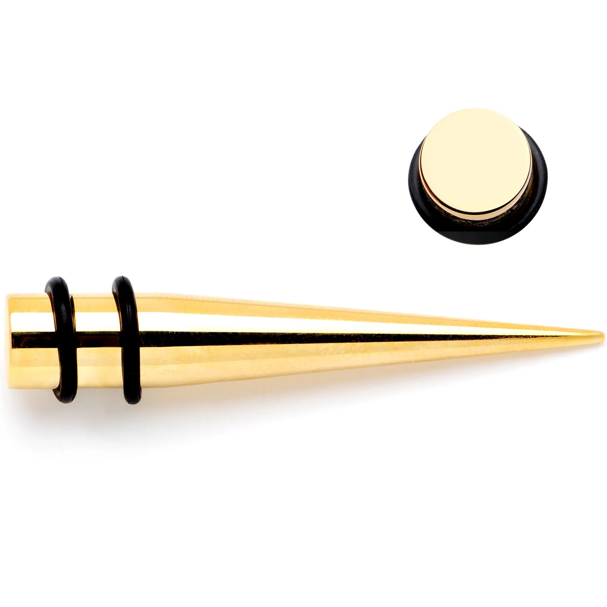 Gold Tone Anodized Straight Taper Set Available in Sizes  12 Gauge to 00 Gauge