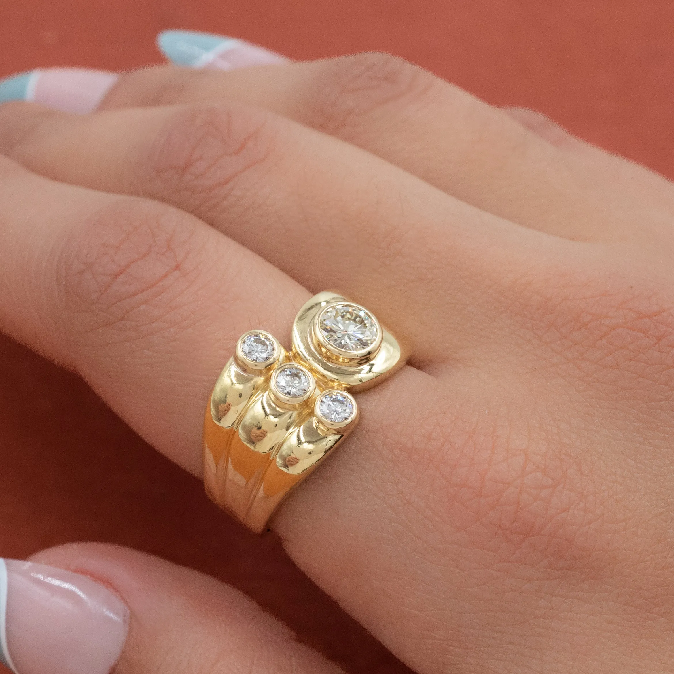 Handmade Diamond Ring c. 1980s