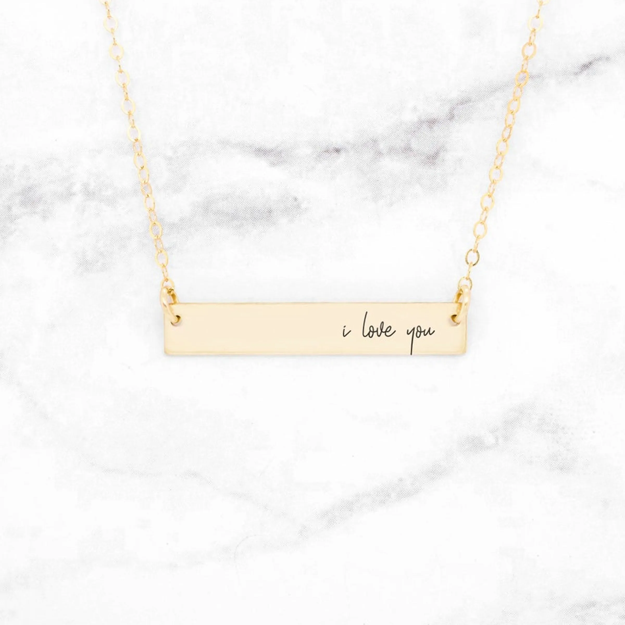 I Love You Necklace - Personalized Bar Necklace