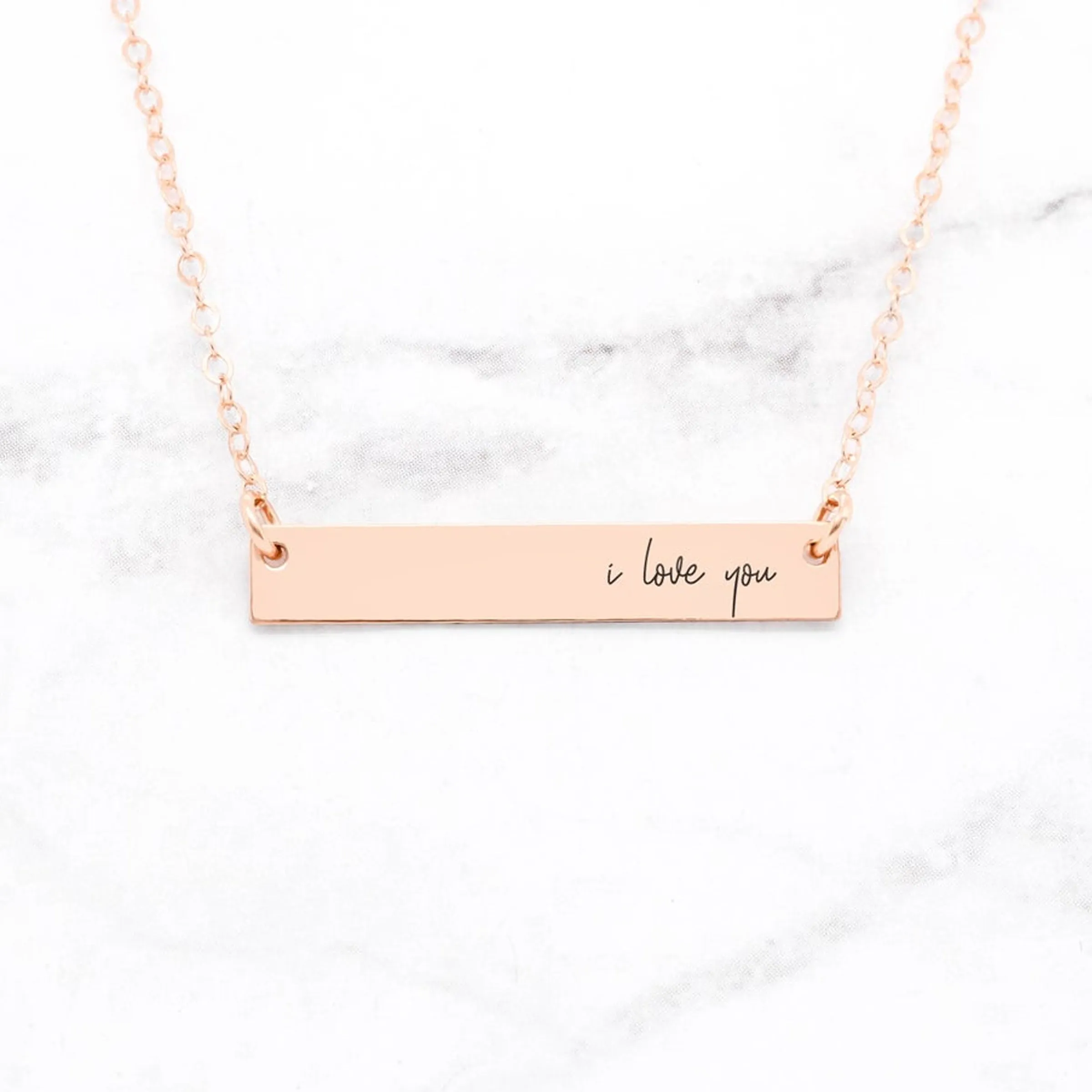 I Love You Necklace - Personalized Bar Necklace
