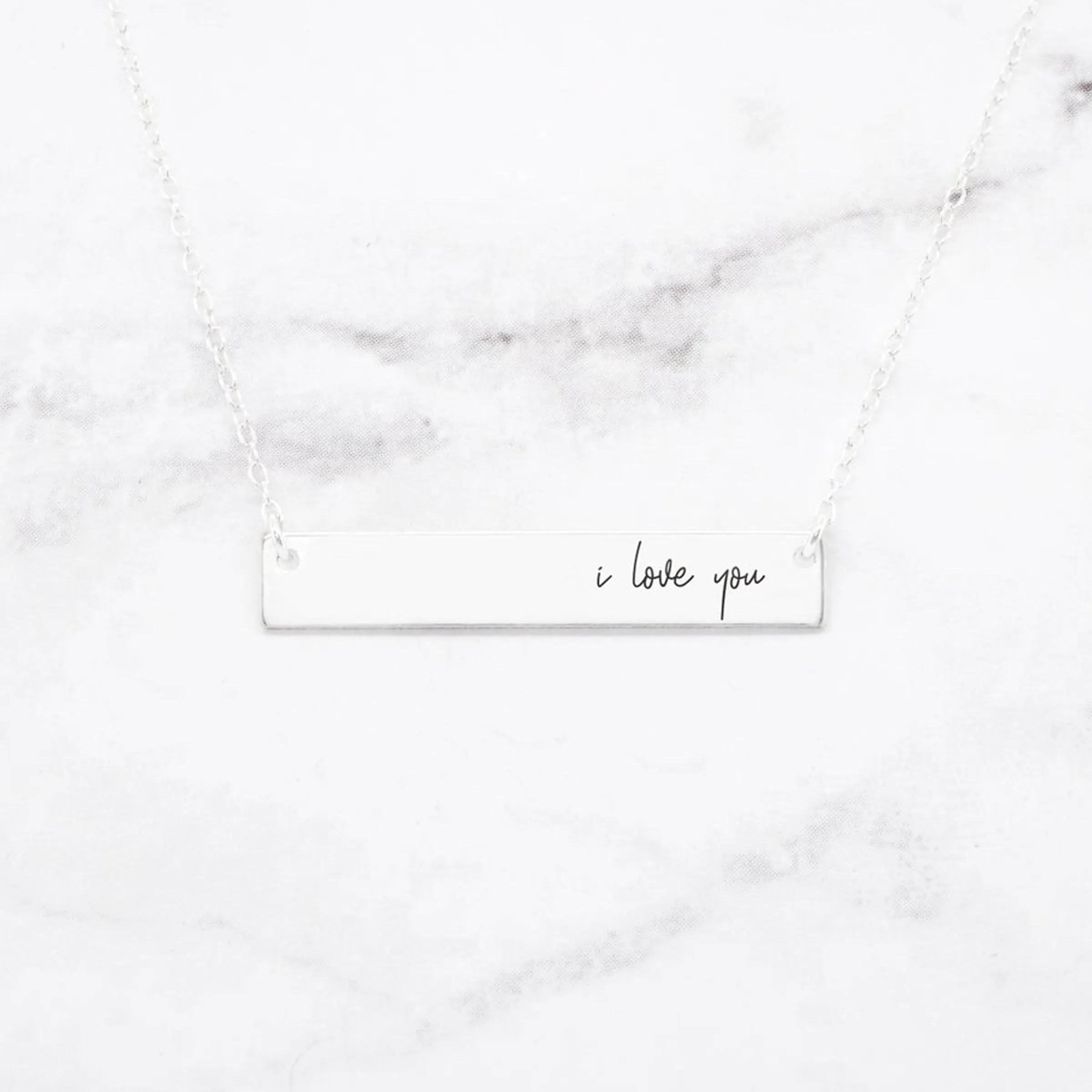 I Love You Necklace - Personalized Bar Necklace